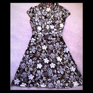 Ruby Rox Brown Cream Floral Dress Juniors Size 5